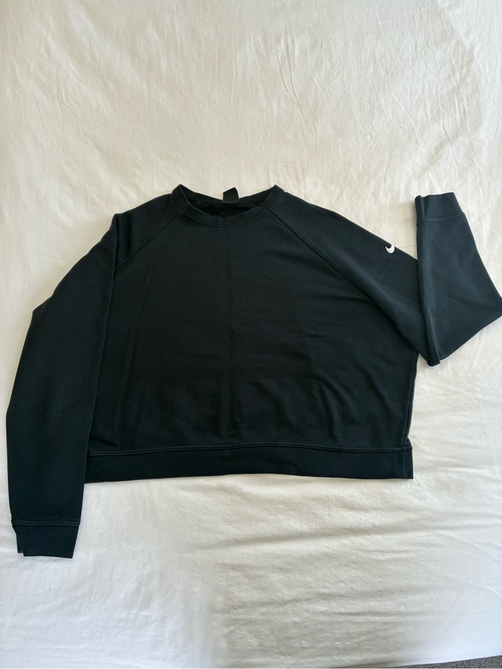 Nike Black Dri-FIT Crewneck Cropped Sweatshirt